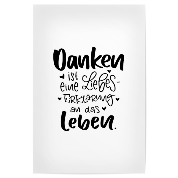 Poster "Dankbarkeit" artboxONE - Typografie,Schwarzweiß