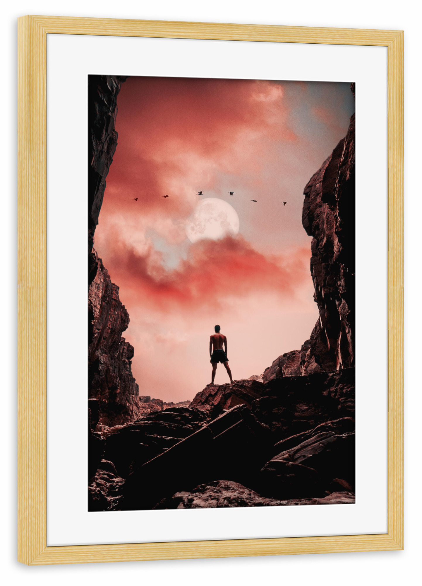 Poster mit Rahmen kiefer "Looking For A New Future" artboxONE - Abstrakt,Für Papa,Männer