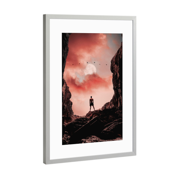 Poster mit Rahmen Silber "Looking For A New Future" artboxONE - Abstrakt,Für Papa,Männer