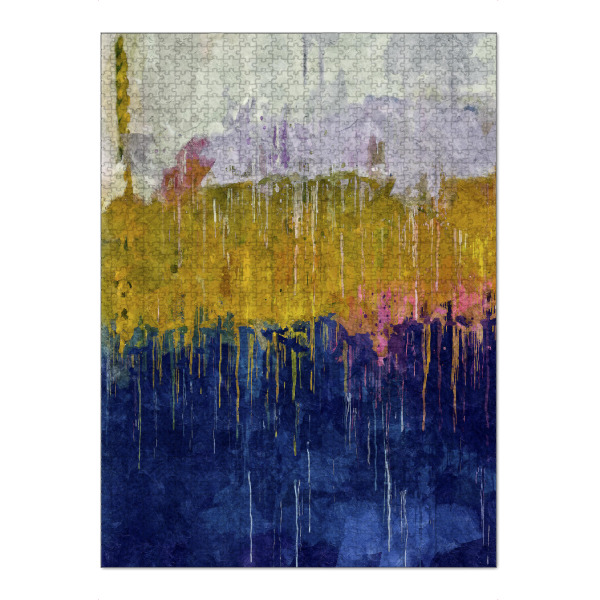 Puzzle Ravensburger "Colorful abstraction I" artboxONE - Abstrakt - Inc,Double frame,Colorful,Bunt,Abstract,Abstrakt,Blue,Gold,Grey - Bild inc