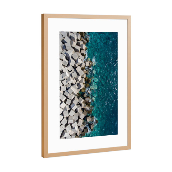 Poster mit Rahmen Kupfer "Pixel sea" artboxONE - Natur,Reise,Abstrakt,Reise / Strand und Meer