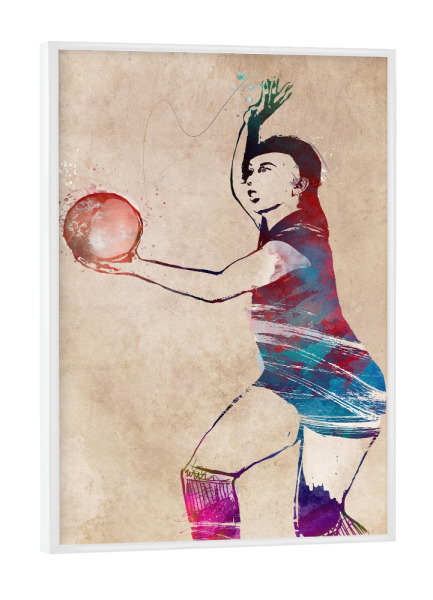 Poster mit weißem Rahmen "Volleyball sport art" artboxONE - Sport,Sport / Sommerspiele