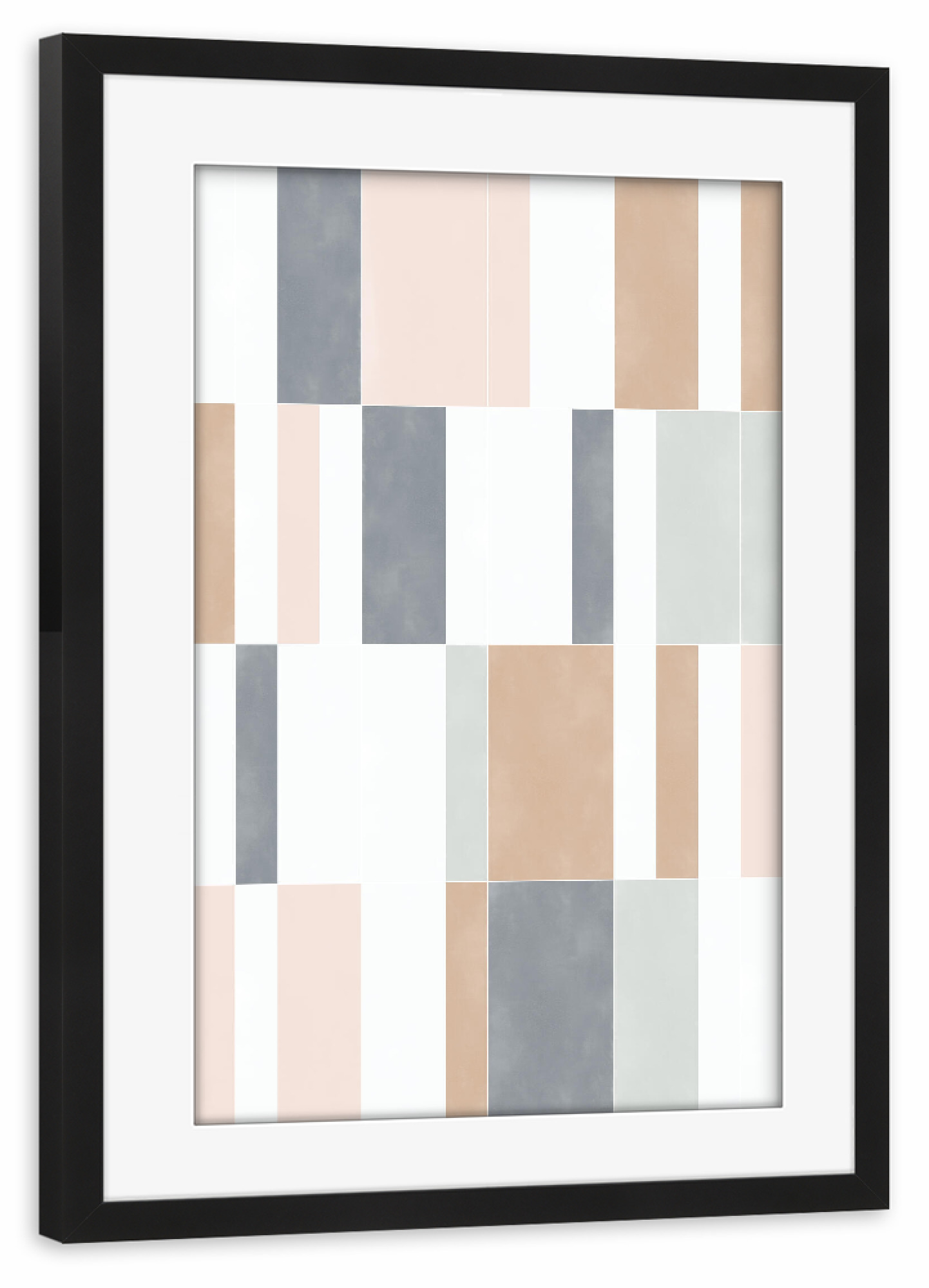 Poster mit Rahmen schwarz "Muted Pastel Tiles First" artboxONE - Abstrakt,Geometrie - Geometrie,Geometry,Formen,Forms,Abstract,Abstrakt,Colorful,Bunt