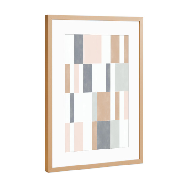 Poster mit Rahmen Kupfer "Muted Pastel Tiles First" artboxONE - Abstrakt,Geometrie - Geometrie,Geometry,Formen,Forms,Abstract,Abstrakt,Colorful,Bunt