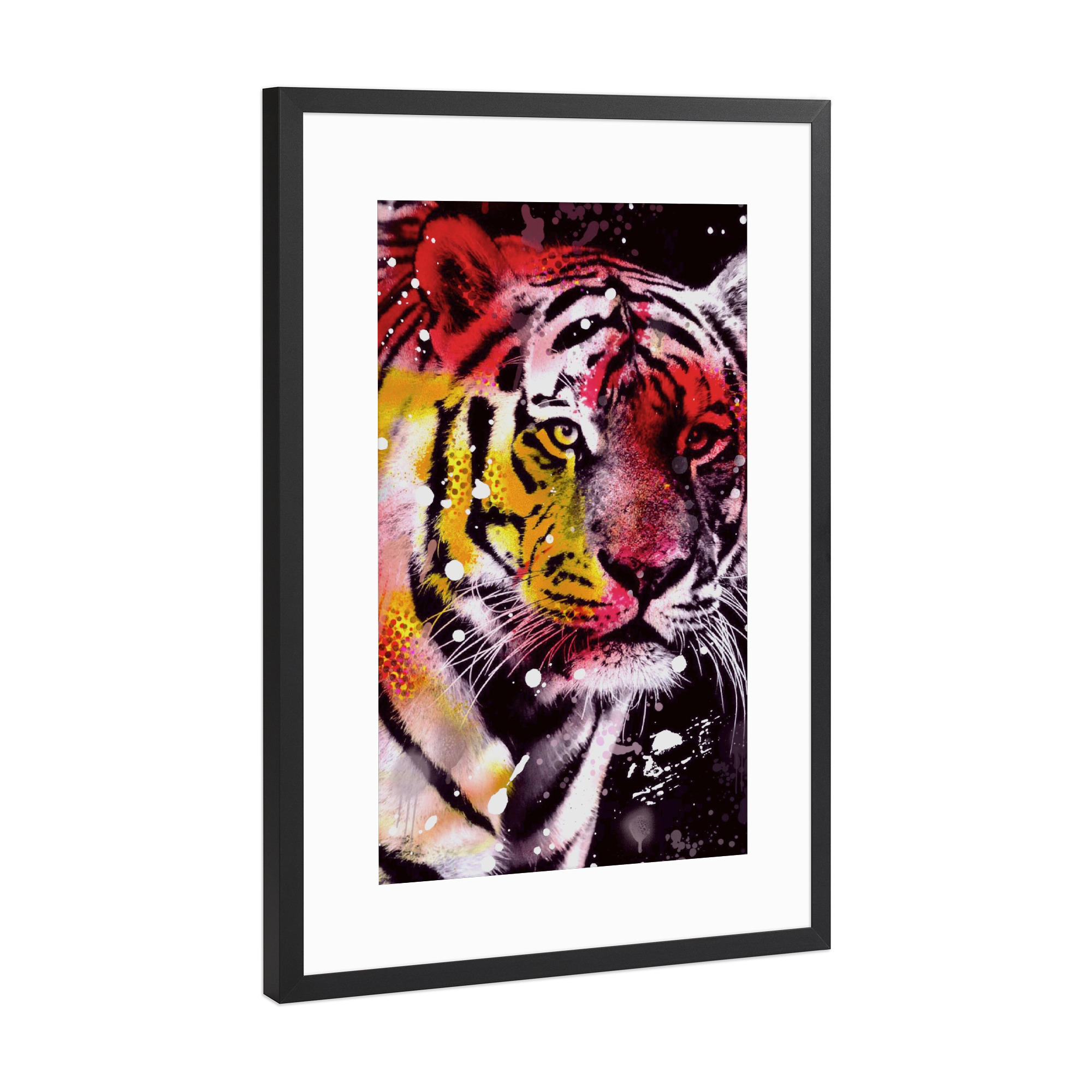 Poster mit Rahmen Schwarz (Metallic) "Germany Tiger" artboxONE - Tiere