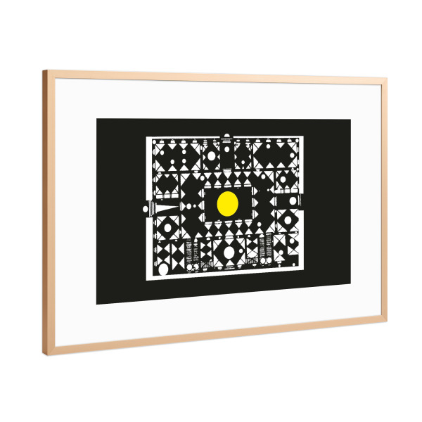 Poster mit Rahmen Kupfer "Sulla Piazza" artboxONE - Abstrakt,Schwarzweiß,Architektur