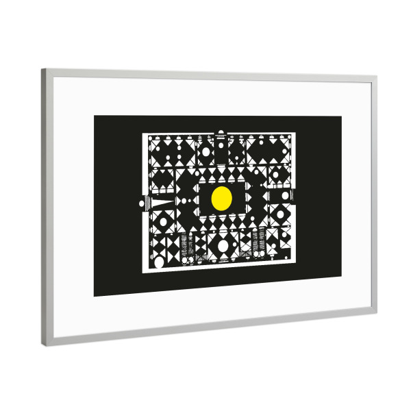 Poster mit Rahmen Silber "Sulla Piazza" artboxONE - Abstrakt,Schwarzweiß,Architektur