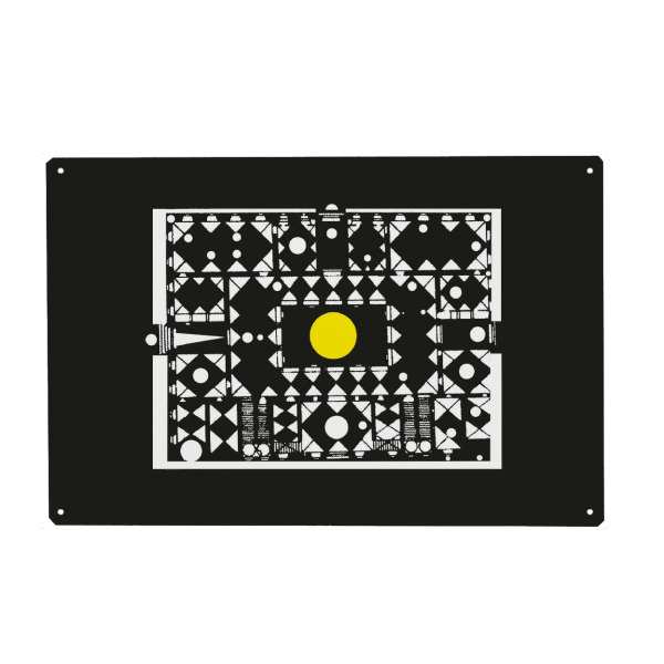 Metall Poster "Sulla Piazza" artboxONE - Abstrakt,Schwarzweiß,Architektur