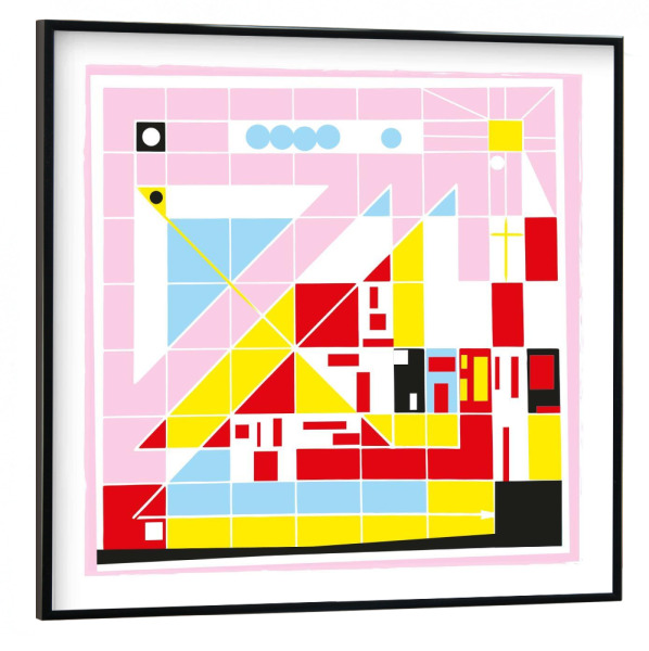 Poster mit schwarzem Rahmen 30x30 cm "Somerville" artboxONE - Abstrakt,Geometrie
