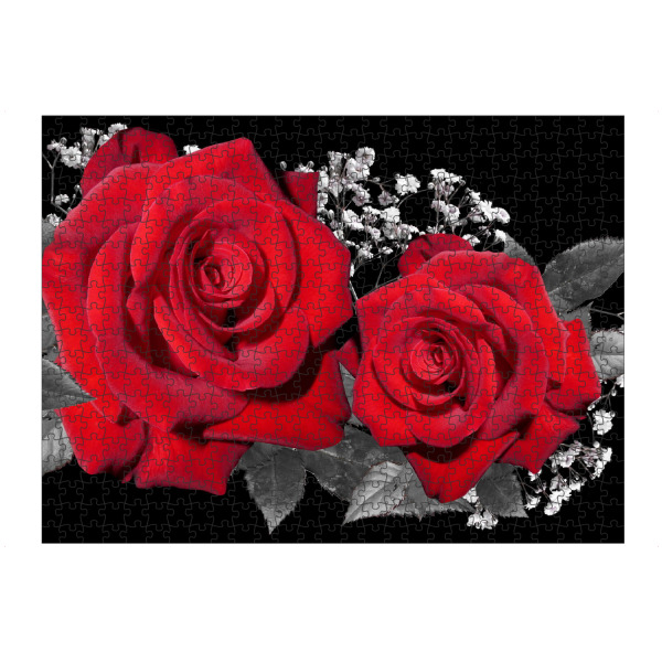 Puzzle Ravensburger "Rosen Treue rot" artboxONE - Natur,Floral,Abstrakt - Rose,Treue,Liebe,Blume,Flower,Red,Love,Floral,Nature,Natur - Bild rose