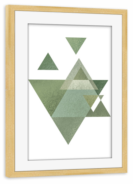 Poster mit Rahmen kiefer "MINIMAL GREEN A" artboxONE - Abstrakt,Geometrie