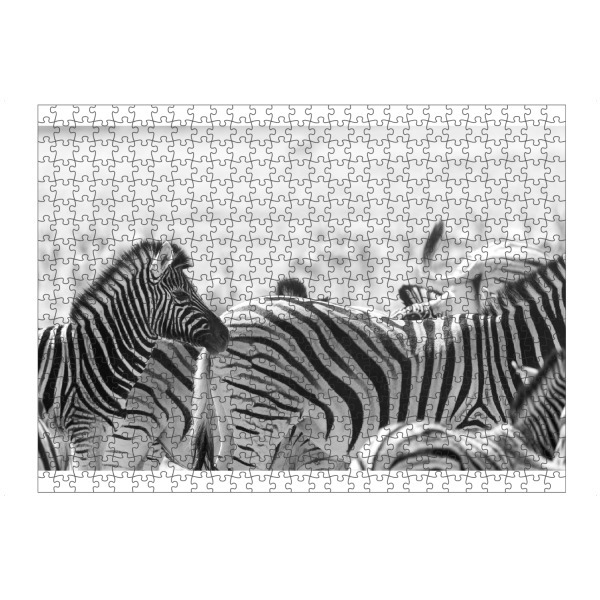 Puzzle Ravensburger "Zebra Nahaufnahme Schwarz Weiss" artboxONE - Natur,Tiere,Schwarzweiß