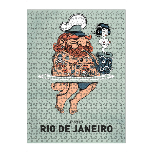 Puzzle Ravensburger "Rio De Janeiro Summer Sailor" artboxONE - Städte,Reise,Streetart,Städte / Rio de Janeiro,Lustig