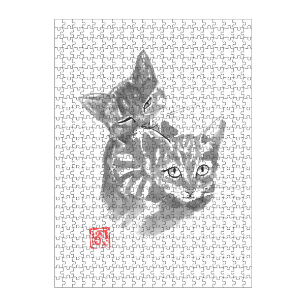 Puzzle Ravensburger "Brothers" artboxONE - Natur,Tiere - Cat,Neko,Sumie,Japan,Katze,Tier,Animal,Cute,Süß,Babies - Bild cat