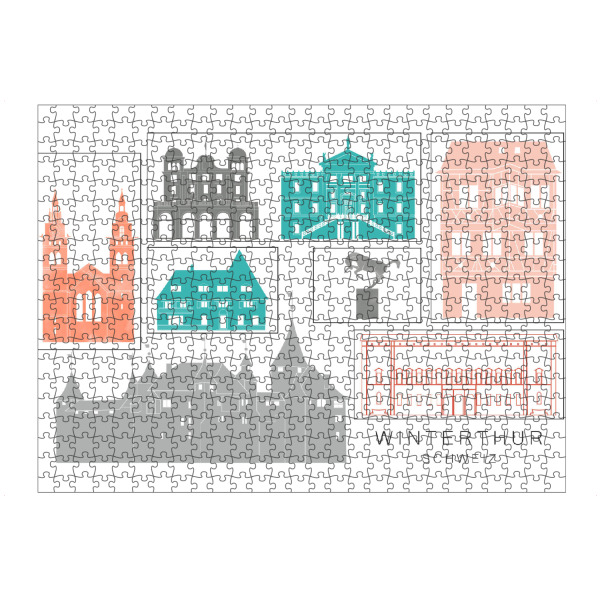 artboxONE Puzzle "Winterthur skyline coral" artboxONE - Städte,Reise,Architektur