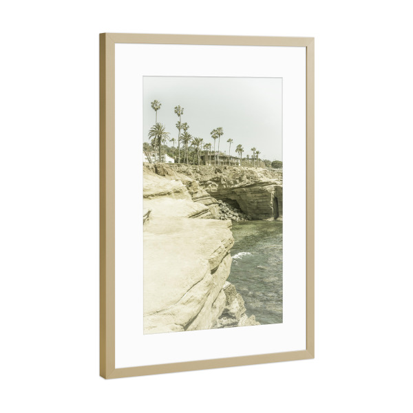 Poster mit Rahmen Gold "SAN DIEGO Sunset Cliffs | Vintage" artboxONE - Natur,Reise / Strand und Meer