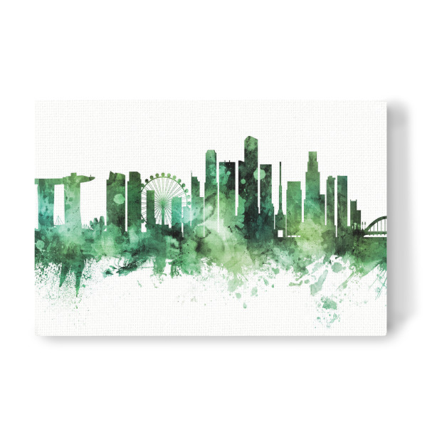 Leinwandbild "Singapore Skyline Green" artboxONE - Städte,Städte / Singapur