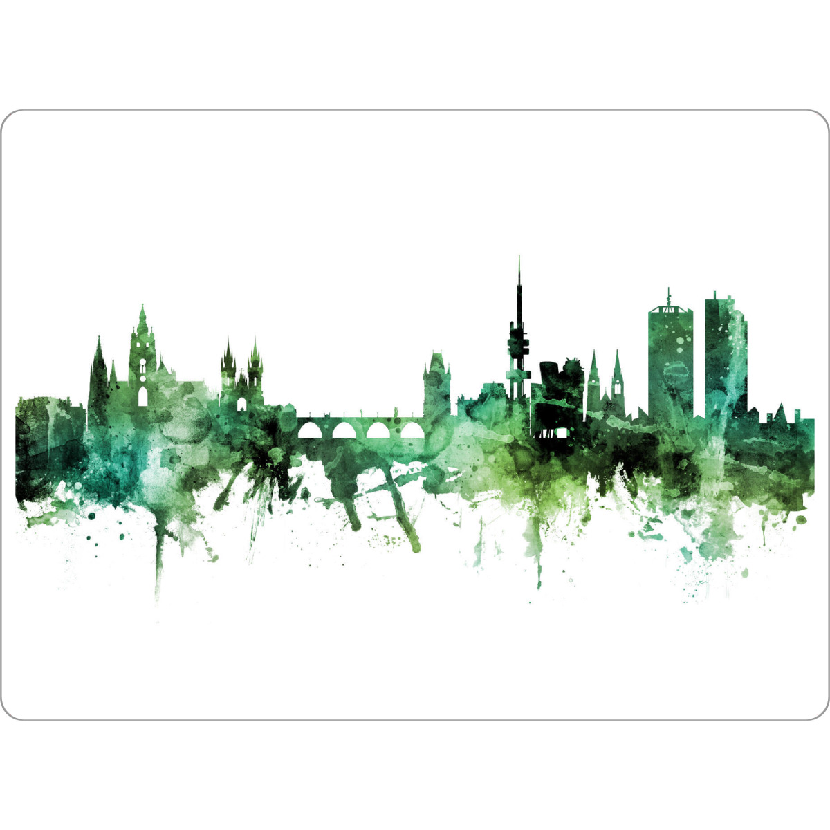 Tischset "Prague Skyline Green" artboxONE - Städte,Städte / Prag