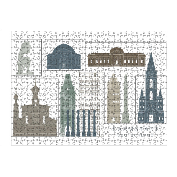 artboxONE Puzzle "Darmstadt skyline, navy" artboxONE - Städte,Reise,Architektur