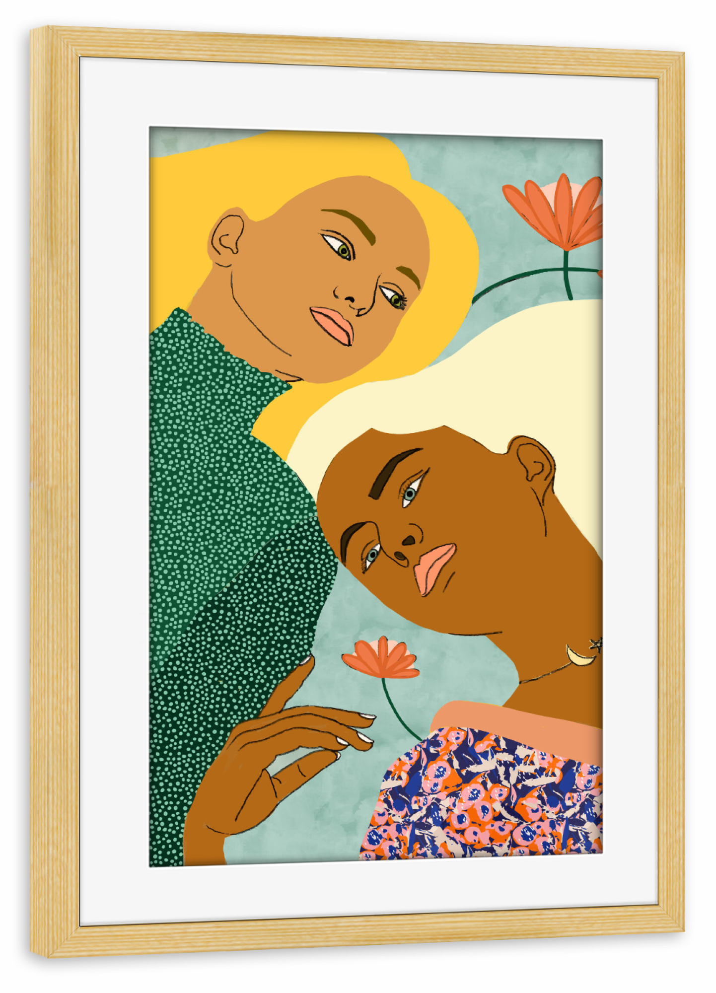 Poster mit Rahmen kiefer "Two Souls One Body-II" artboxONE - Menschen,Liebe