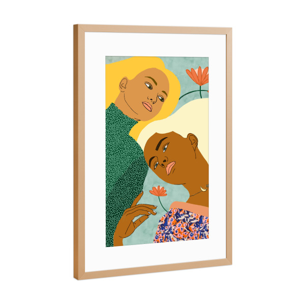 Poster mit Rahmen Kupfer "Two Souls One Body-II" artboxONE - Menschen,Liebe