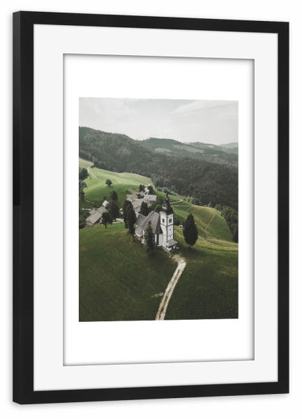 Poster mit Rahmen schwarz "The Church" artboxONE - Natur,Reise,Architektur