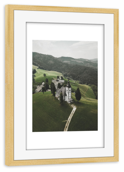 Poster mit Rahmen kiefer "The Church" artboxONE - Natur,Reise,Architektur