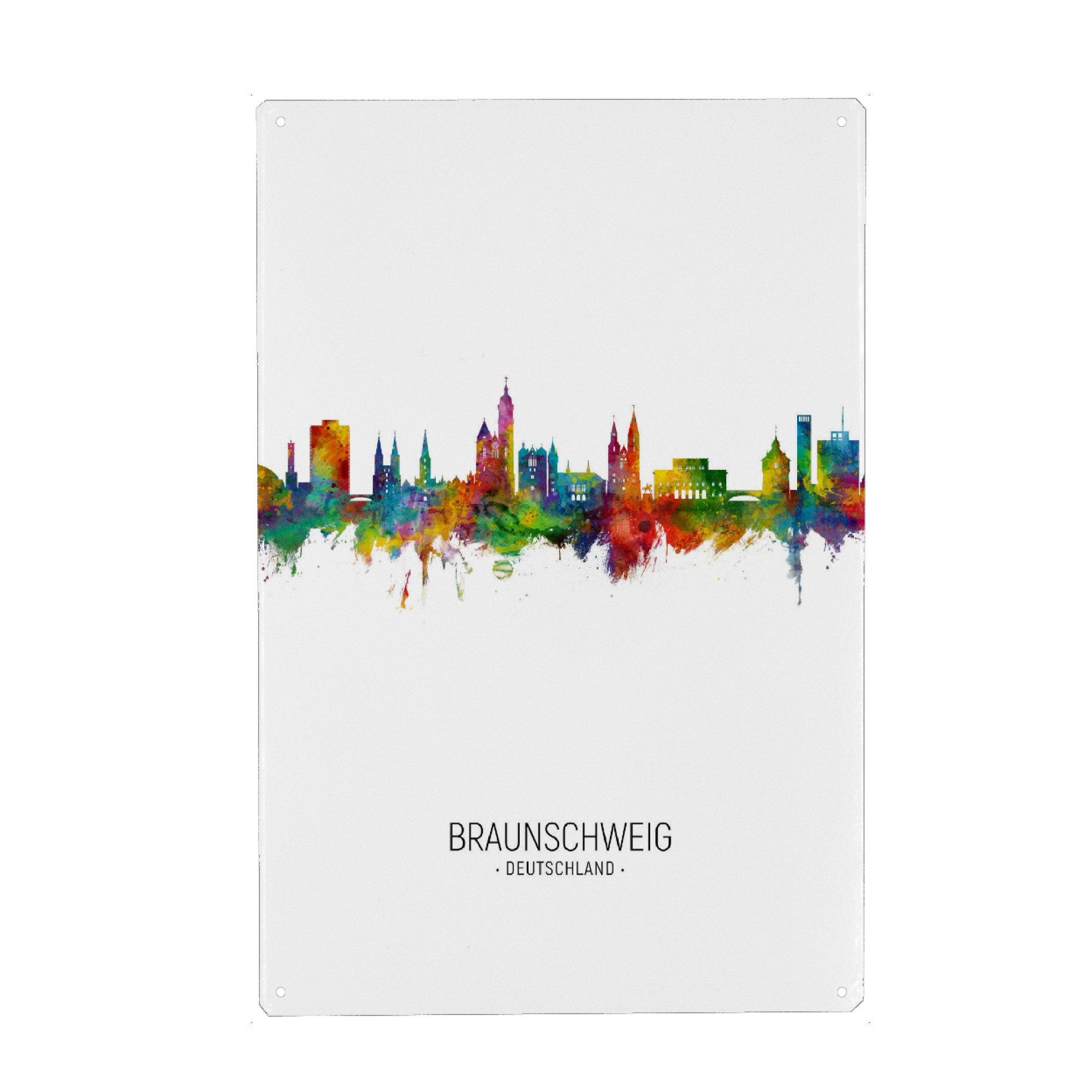 Holzbild "Braunschweig Skyline Portrait" artboxONE - Städte