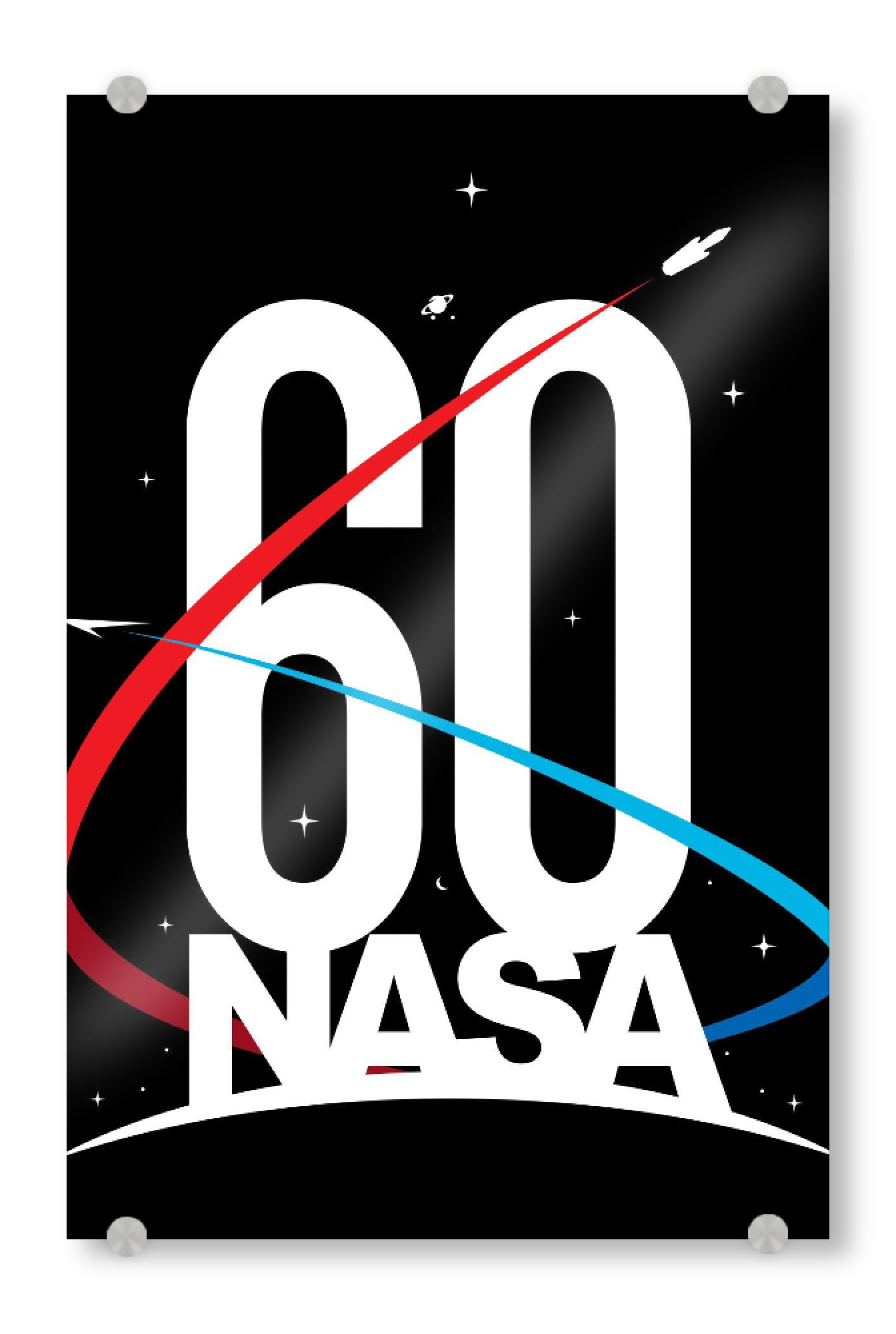 Acrylglasbild "NASA 60th Anniversary" artboxONE - Typografie,Reise,Menschen,Galaxy