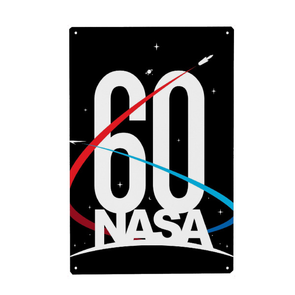 Holzbild "NASA 60th Anniversary" artboxONE - Typografie,Reise,Menschen,Galaxy