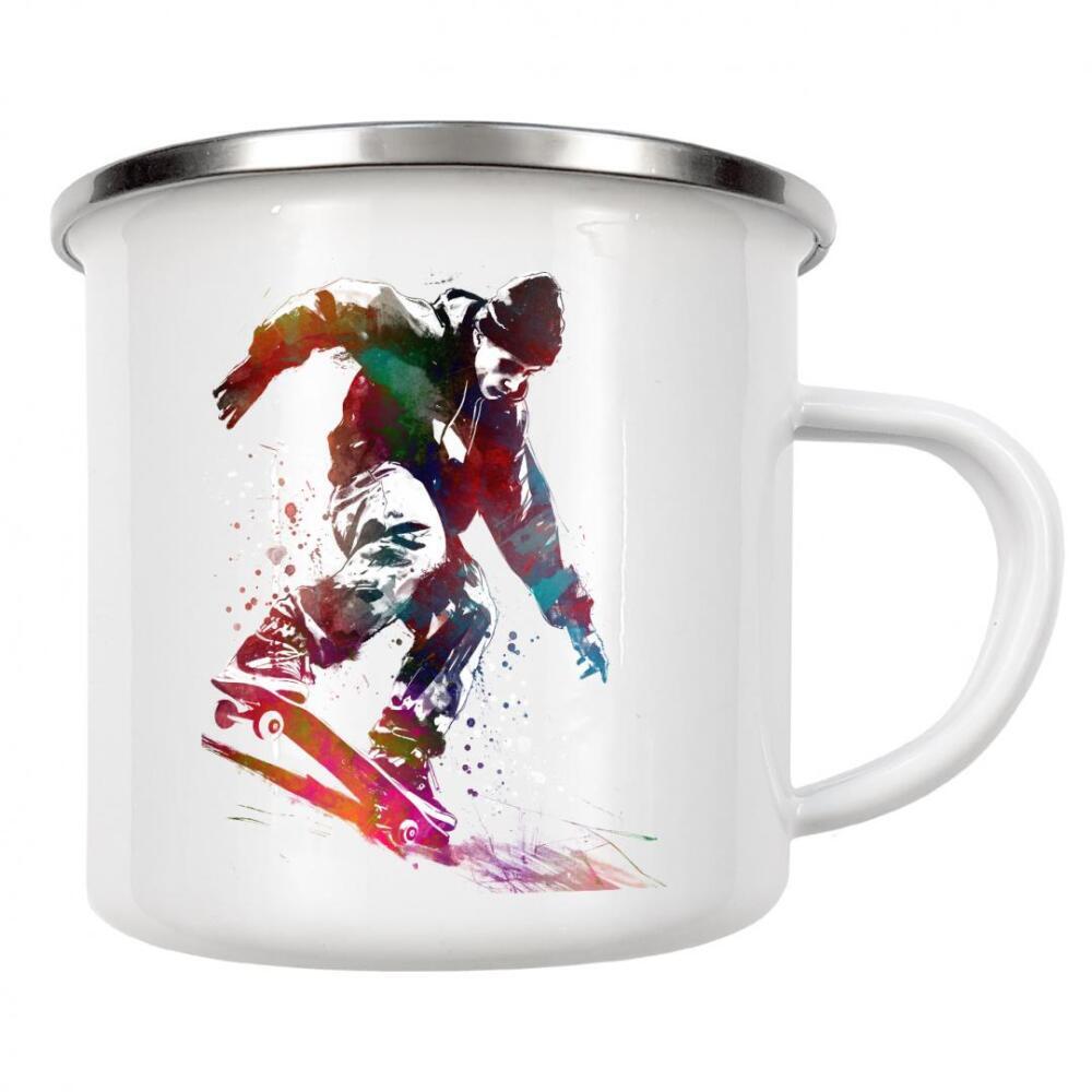 Emaille Tasse "Skateboarder Sportkunst F" artboxONE - Sport,Sport / Motivation - Skaten,Skateboarden,Skateboarden,Skateboarder,Sport,Olympische spiele