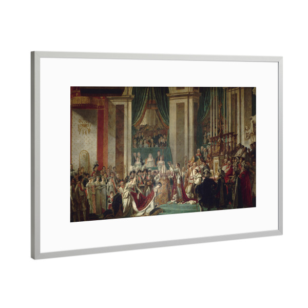 Poster mit Rahmen Silber "Die Kaiserkrönung Napoleons" artboxONE - Menschen,Männer