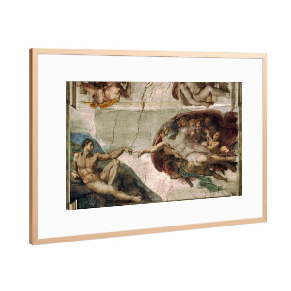 Poster mit Rahmen Kupfer "Die Erschaffung Adams" artboxONE - Natur,Menschen,Liebe,Männer