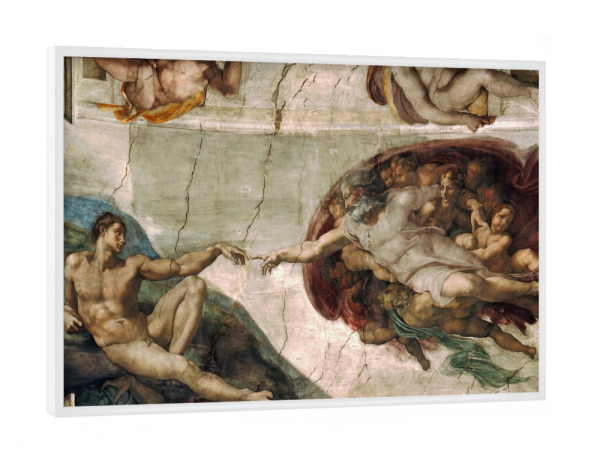 Poster mit weißem Rahmen "Die Erschaffung Adams" artboxONE - Natur,Menschen,Liebe,Männer