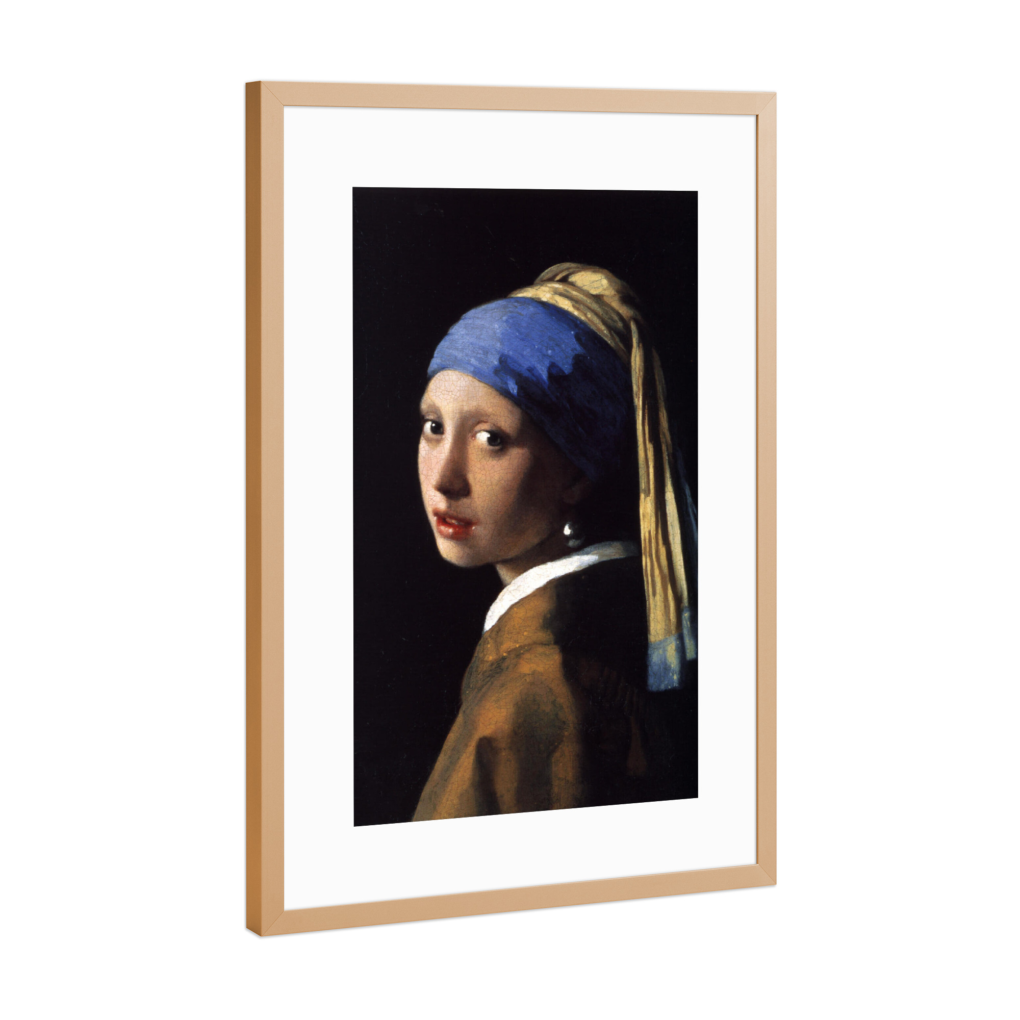 Poster mit Rahmen Kupfer "Jan Vermeer - Das Mädchen" artboxONE - Menschen