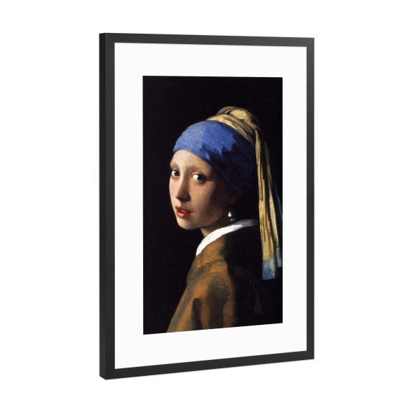 Poster mit Rahmen Schwarz (Metallic) "Jan Vermeer - Das Mädchen" artboxONE - Menschen