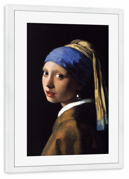 Poster mit Rahmen weiß "Jan Vermeer - Das Mädchen" artboxONE - Menschen