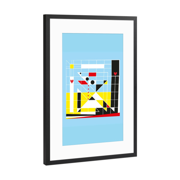 Poster mit Rahmen Schwarz (Metallic) "Teepee" artboxONE - Abstrakt,Geometrie