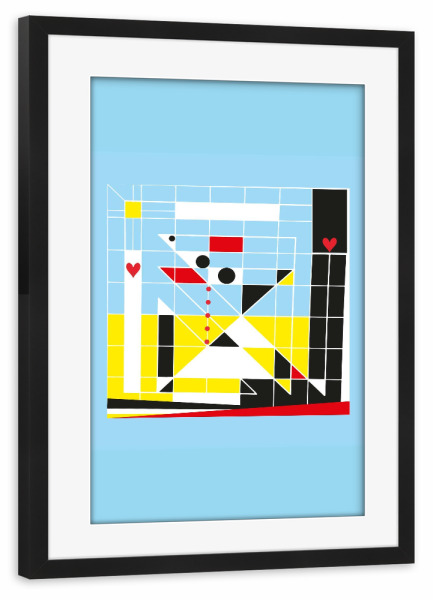 Poster mit Rahmen schwarz "Teepee" artboxONE - Abstrakt,Geometrie