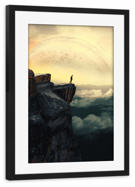 Poster mit Rahmen schwarz "Space Mountain" artboxONE - Natur,Reise,Fiktion,Galaxy