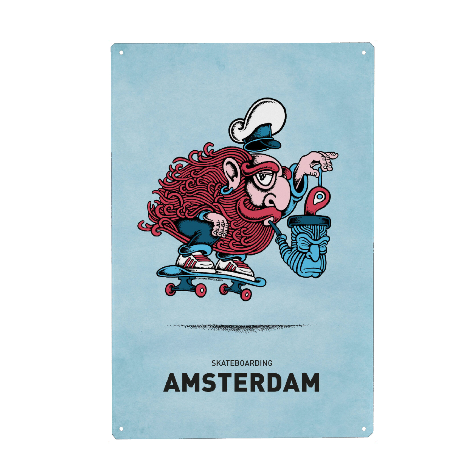 Holzbild "Amsterdam Skateboard Pipe" artboxONE - Städte,Reise,Streetart,Städte / Amsterdam,Lustig