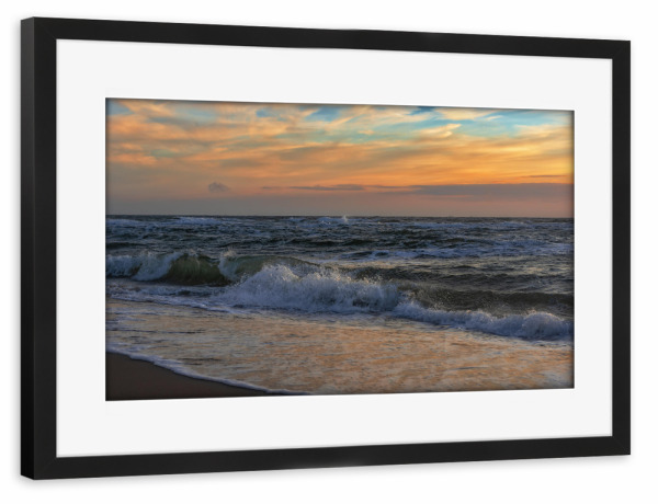 Poster mit Rahmen schwarz "Abends am Meer" artboxONE - Natur,Reise,Reise / Strand und Meer