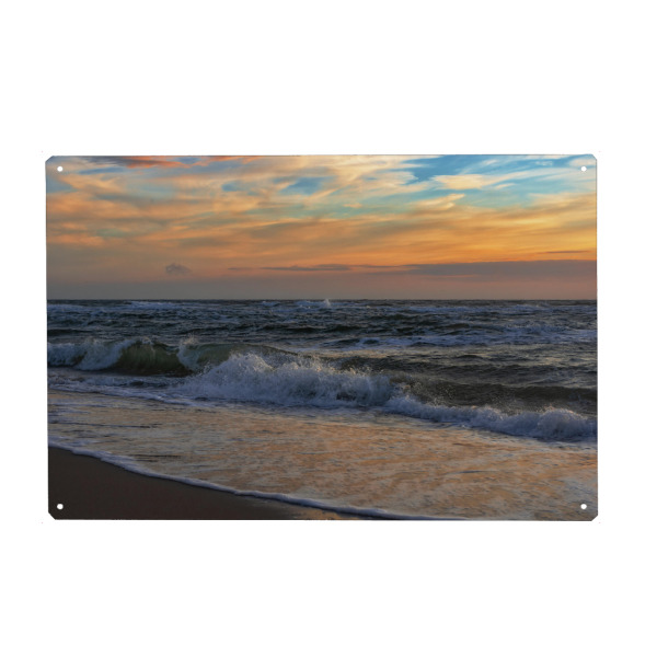 Metall Poster "Abends am Meer" artboxONE - Natur,Reise,Reise / Strand und Meer