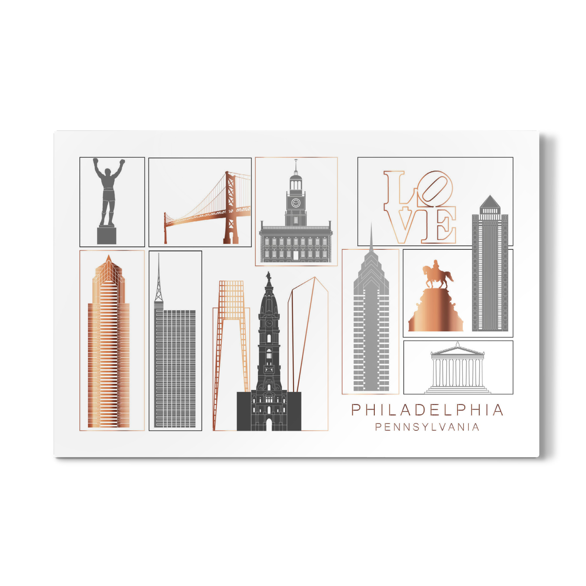Galerie-Print "Philadelphia skyline copper" 75x50 cm artboxONE