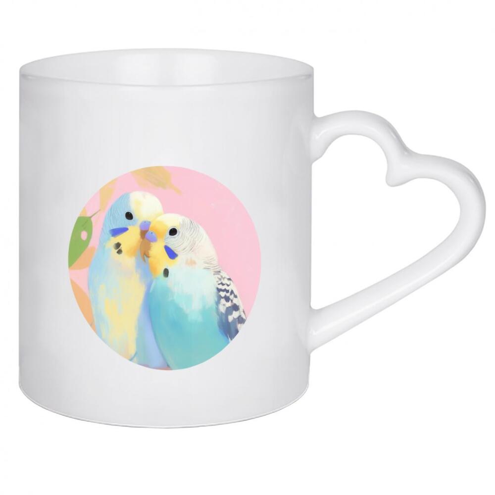 Herztasse "Romantische Wellensittich" artboxONE - Floral,Tiere,Liebe