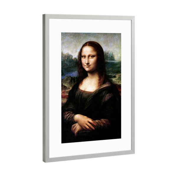 Poster mit Rahmen Silber "Mona Lisa (La Gioconda)" artboxONE - Natur,Menschen