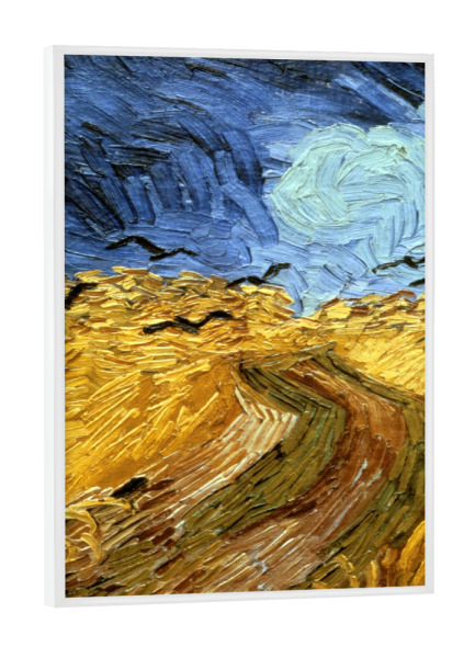 Poster mit weißem Rahmen "Wheatfield with Crows" artboxONE - Natur,Tiere