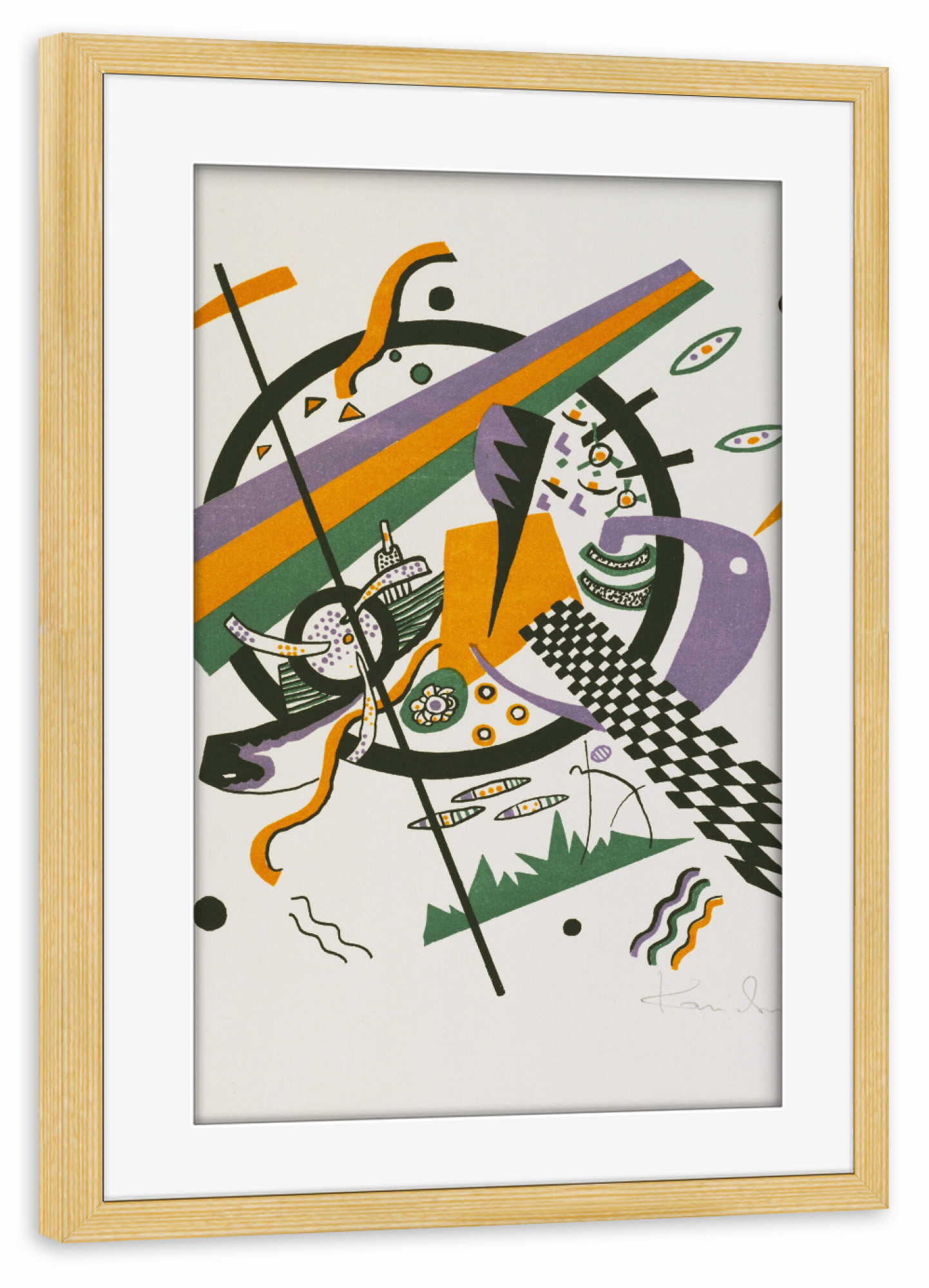 Poster mit Rahmen kiefer "Kleine Welten IV. von Kandinsky" artboxONE - Abstrakt,Geometrie