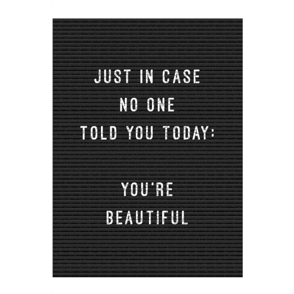 Puzzle Ravensburger "Letterboard You're Beautiful" artboxONE - Typografie,Schwarzweiß,Liebe,Lustig