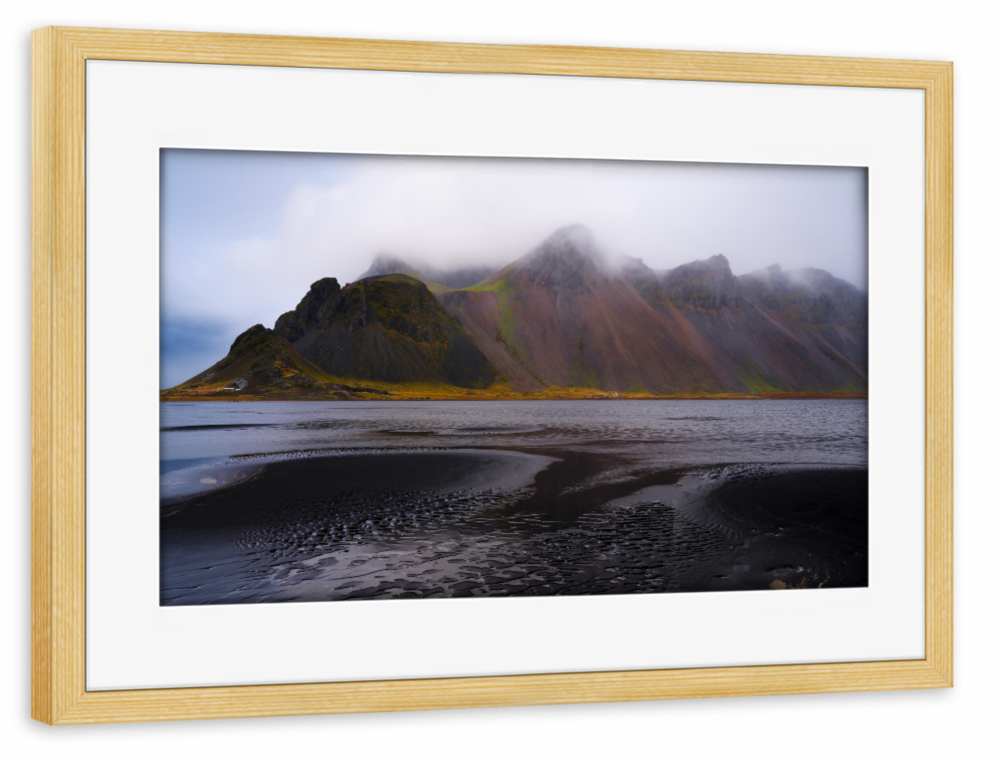 Poster mit Rahmen kiefer "Stokksnes mountain range" artboxONE - Natur,Reise